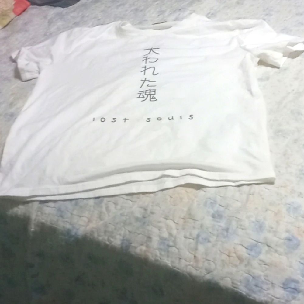 A white shirt with Japanese writings
